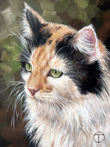 Schilderij getiteld "Cat 37" door Olia Tomkova, Origineel Kunstwerk, Acryl