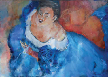 绘画 标题为“Lady in blue sings…” 由Iryna Torres, 原创艺术品, 丙烯