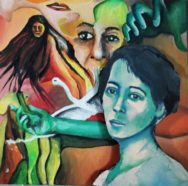 「Anita Malfatti」というタイトルの絵画 Joao Andrade Rebeloによって, オリジナルのアートワーク, アクリル