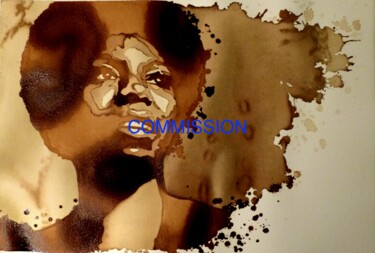 Peinture intitulée "Nina Simone (COMMIS…" par Joany Régibier, Œuvre d'art originale, Aquarelle