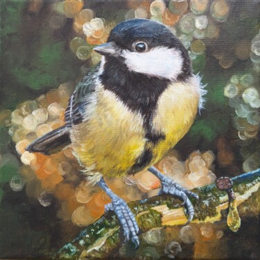 Painting titled "Vous avez un messag…" by Muriel Barrat, Original Artwork, Oil Mounted on Wood Stretcher frame