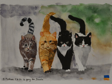 「Le Gang des Douits.…」というタイトルの絵画 Bernard Pothierによって, オリジナルのアートワーク, 水彩画