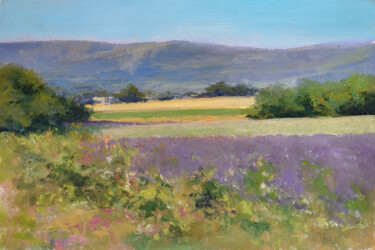 Peinture intitulée "Lavande à St-Jean" par Pascal Giroud, Œuvre d'art originale, Huile