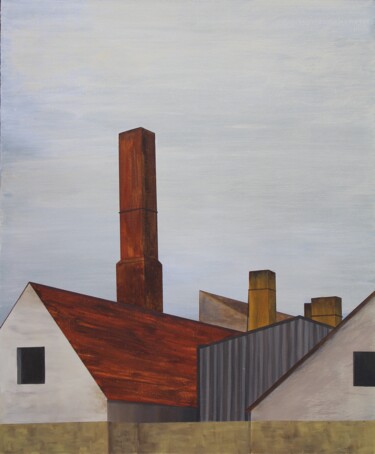 Malerei mit dem Titel "Kleine Fabrik (Smal…" von Matthias Kreher, Original-Kunstwerk, Acryl