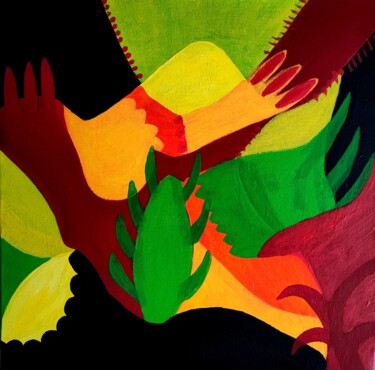 Peinture intitulée "TROPICAL ABSTRACT 24" par Esteves De Cooman, Œuvre d'art originale, Acrylique