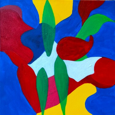 Painting titled "TROPICAL ABSTRACT 27" by Esteves De Cooman, Original Artwork, Acrylic