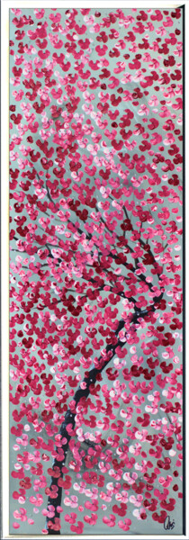 Flammende Blüten Malerei mit dem Titel "Flammende Blüten" von Edelgard Schroer, Original-Kunstwerk, Acryl Auf Keilrahmen aus Holz montiert