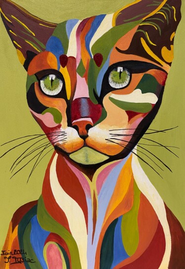 Peinture intitulée "Couleur de chat" par Isabelle Tysiac, Œuvre d'art originale, Acrylique Monté sur Châssis en bois