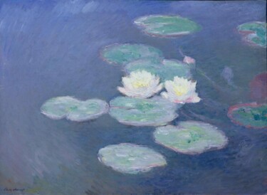 Painting titled "Nymphéas, effet du…" by Claude Monet, Original Artwork, Oil
