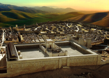 Digital Arts titled "Dawn Temple in Jeru…" by Pavel Moralez, Original Artwork, 3D Modeling