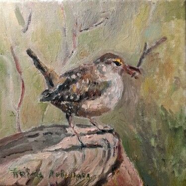 「The wren」というタイトルの絵画 Pavel Levitesによって, オリジナルのアートワーク, オイル