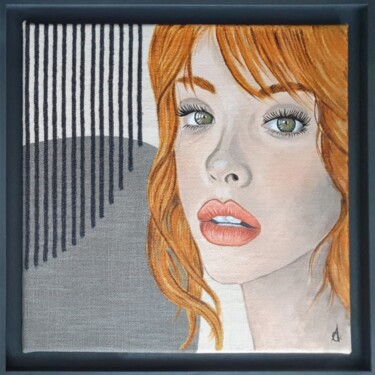 Painting titled "Juliette A." by Amandine B., Original Artwork, Acrylic Mounted on Wood Stretcher frame