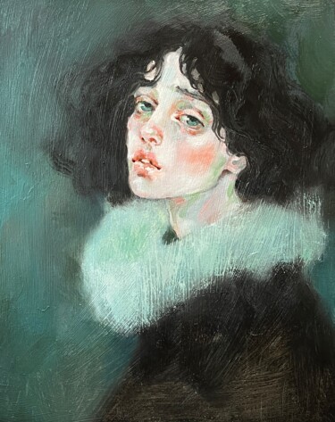 绘画 标题为“Deep turquoise” 由Isolde Pavlovskaya, 原创艺术品, 油 安装在木质担架架上