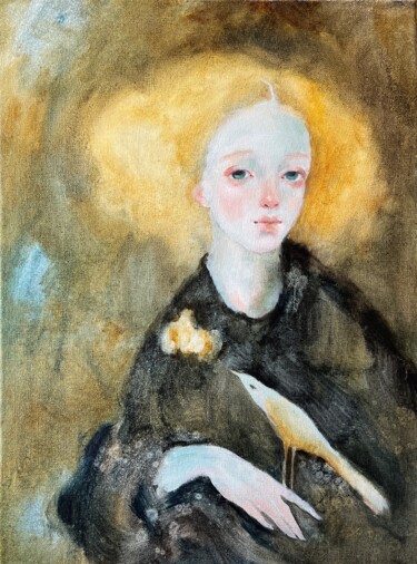 绘画 标题为“Mom's brooch” 由Isolde Pavlovskaya, 原创艺术品, 油 安装在木质担架架上