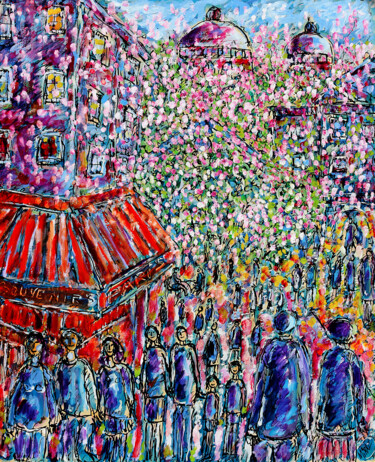Peinture intitulée "Paris Souvenirs" par Jean Mirre, Œuvre d'art originale, Huile