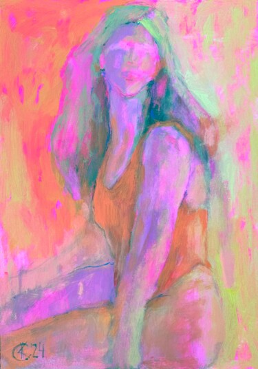 绘画 标题为“№2 "Summer time"” 由Kseniia Kozhakhanova, 原创艺术品, 丙烯 安装在木质担架架上