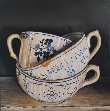 Peinture intitulée "Three is too much" par Antonina Leshchenko, Œuvre d'art originale, Huile Monté sur Châssis en bois