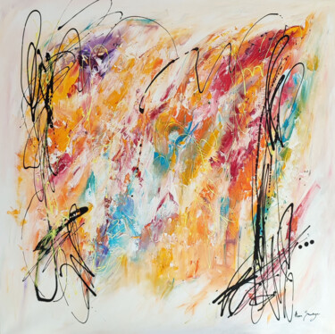 Peinture intitulée "La femme en rouge -…" par Âme Sauvage, Œuvre d'art originale, Acrylique Monté sur Châssis en bois