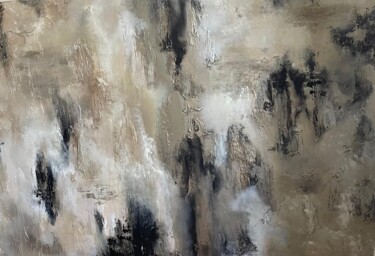 Gold reflections, heavy textured abstract art Painting titled "Gold reflections, h…" by Priyal D, Original Artwork, Acrylic Mounted on Wood Stretcher frame