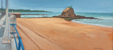 Pintura titulada "Apunte de playa cam…" por Juan Álvarez Cebrián, Obra de arte original, Oleo Montado en Panel de madera