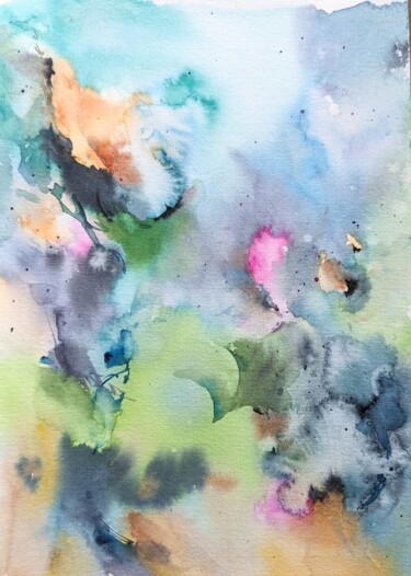 Painting titled "Pondside 2" by Kateryna Kondratieva, Original Artwork, Watercolor