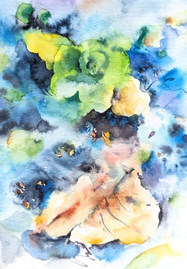 Painting titled "Pondside 5" by Kateryna Kondratieva, Original Artwork, Watercolor
