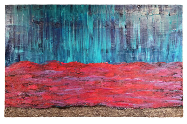 Painting titled "SUNSET PLAYA" by Joshua Soleimani, Original Artwork, Oil Mounted on Wood Stretcher frame