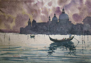 绘画 标题为“EVENING IN VENICE (…” 由Abhijit Jadhav, 原创艺术品, 水彩