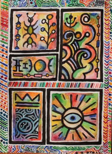 Peinture intitulée "M  08-24-4" par Philip Moreau, Œuvre d'art originale, Aquarelle