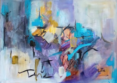 Vision reflétant Painting titled "Vision reflétant" by Liliya Tapponnier (LiTa art), Original Artwork, Acrylic Mounted on Wood Stretcher frame