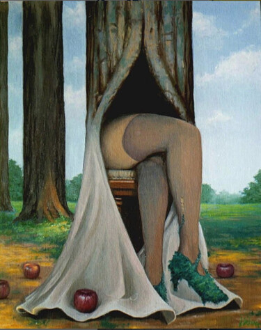 Pintura titulada "Tributo a  Magritte" por Iñigo Urbina, Obra de arte original, Oleo