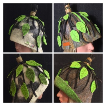 제목이 "birch hat"인 섬유 예술 Svetlana Dushina로, 원작, 섬유 섬유