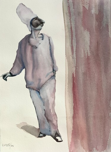 제목이 "Pulcinella nach Mau…"인 미술작품 Sandra Ludwig로, 원작, 수채화