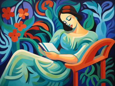 绘画 标题为“Venus with a book” 由Kosta Morr, 原创艺术品, 丙烯 安装在木质担架架上