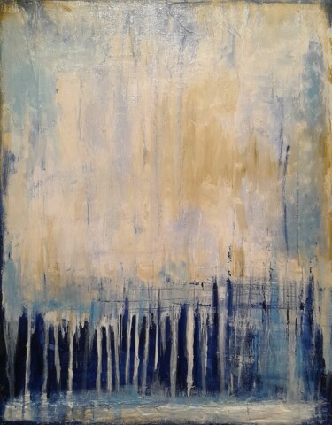 Painting titled ""Artic blue vision"" by Alessio Mariotto, Original Artwork, Acrylic Mounted on Wood Stretcher frame