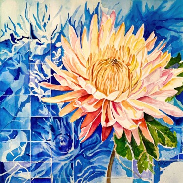 Light Red Carpobrotus Edulis Painting titled "Light Red Carpobrot…" by Irina Kurganskaya, Original Artwork, Watercolor