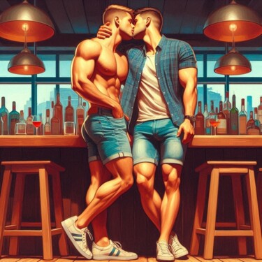 ALESSANDRO & GEORG 绘画 标题为“ALESSANDRO & GEORG” 由Anthony Wittaker, 原创艺术品, 丙烯 安装在木质担架架上