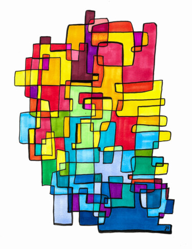 Malerei mit dem Titel "Endlose Gelassenhei…" von Jutta Blühberger, Original-Kunstwerk, Marker