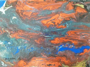 Malerei mit dem Titel "lava stream" von Sven W. Dahlke, Original-Kunstwerk, Acryl