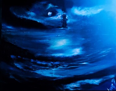 Peinture intitulée "Midnight blue ##2024" par Pascal Jung, Œuvre d'art originale, Huile
