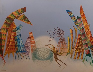 Peinture intitulée "Balance" par John Haanstra, Œuvre d'art originale, Huile
