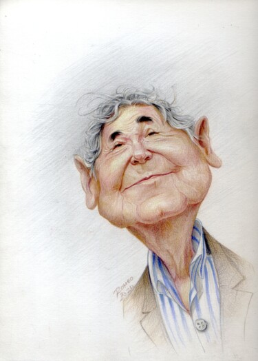 Pierre Perret Disegno intitolato "Pierre Perret" da Dominique Romeo, Opera d'arte originale, Matita