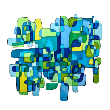 Malerei mit dem Titel "Endlose Gelassenhei…" von Jutta Blühberger, Original-Kunstwerk, Marker