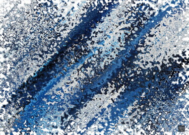 Digitale Kunst mit dem Titel "blue shadow" von Herbert Wiedergut, Original-Kunstwerk, KI-generiertes Bild