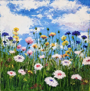 Oil Painting Charming Wildflowers Pintura titulada "Oil Painting Charmi…" por Fineartderya, Obra de arte original, Oleo