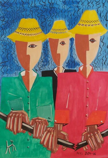 Pintura titulada "2024-16" por Reyes Solis Fernandez, Obra de arte original, Témpera