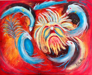 Peinture intitulée "Chasser la douleur" par Kellerstein, Œuvre d'art originale, Acrylique Monté sur Châssis en bois