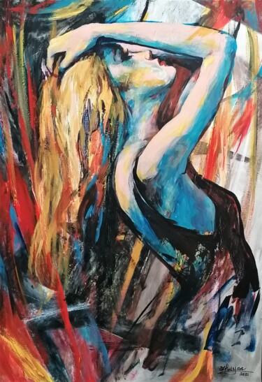 Peinture intitulée "La jeunesse" par Yan Zhu, Œuvre d'art originale, Acrylique