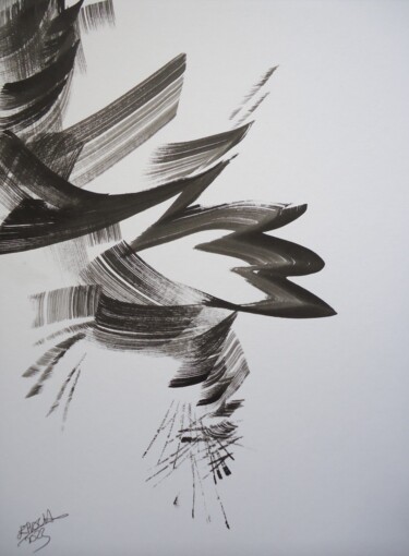 Peinture intitulée "N4 Encre noire 2023" par Emmanuelle Moch, Œuvre d'art originale, Encre
