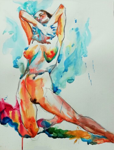 绘画 标题为“Bather XXXIII” 由Jelena Djokic, 原创艺术品, 水彩